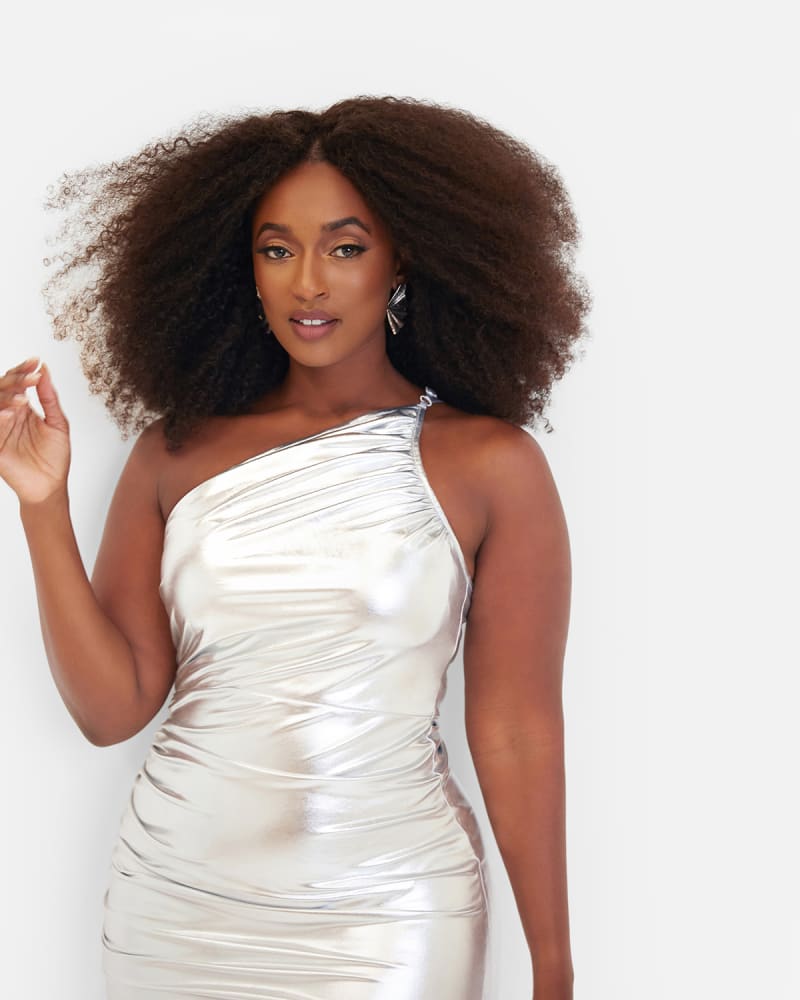 White and silver bodycon dress sale